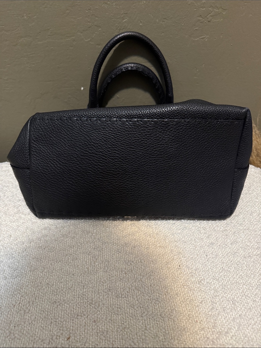 Authentic Fendi Selleria Small Black Pebbled Leather Horse Embossed Handbag|Rare - Picture 7 of 14